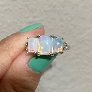 Sterling silver Welo Opal ring